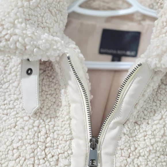 Banana Republic Women's Petite Sherpa Bomber Jacket Size M - Picture 6 of 14